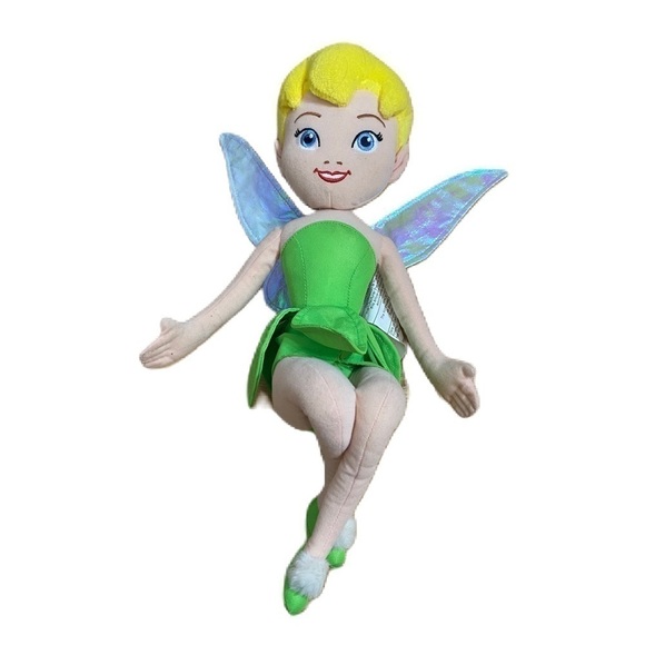 Disney Store Tinkerbell Plush Doll Stuffed Sitting Folded Legs Parks World Land - Picture 1 of 6
